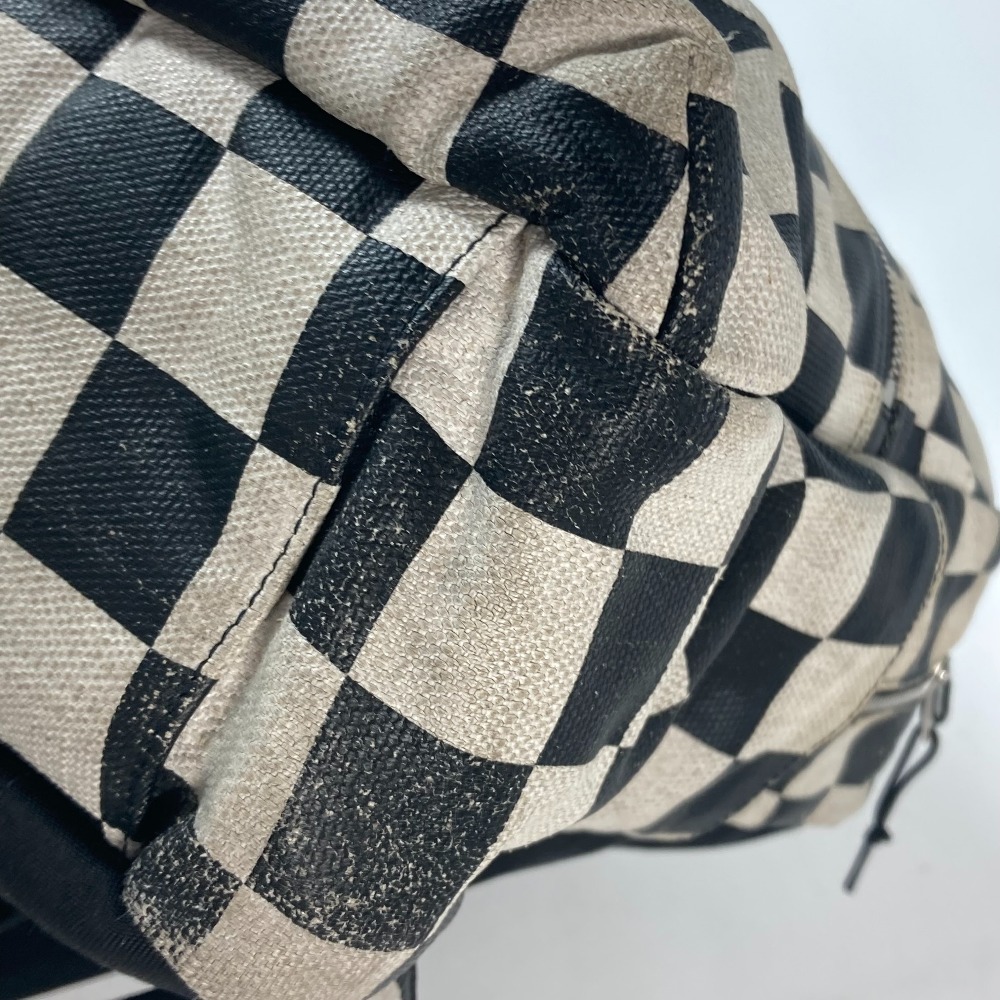 SAINT LAURENT PARIS Plaid Backpack Leather Canvas Beige - Picture 9 of 9